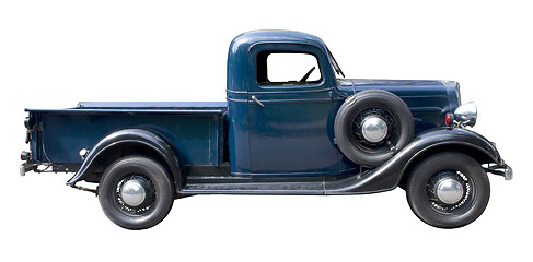 Image showing Blue vintage pickup truck from 1930s