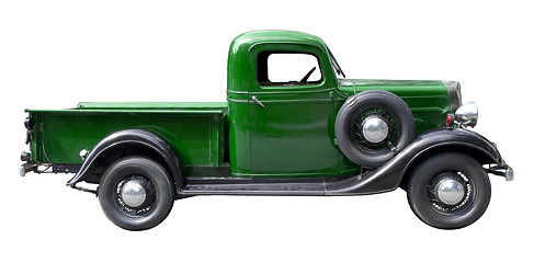 Image showing Green vintage pickup truck from 1930s