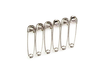 Image showing Six Safety Pins