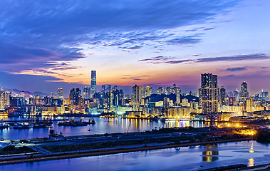 Image showing Hong Kong city sunset