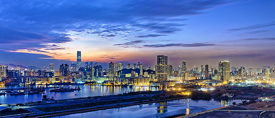 Image showing Hong Kong city sunset
