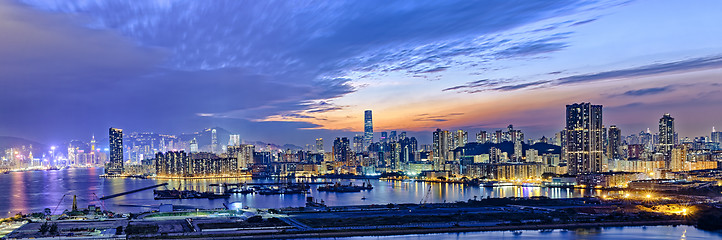 Image showing Hong Kong city sunset