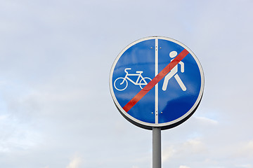 Image showing Sign for pedestrians and cyclists