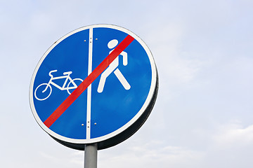 Image showing Prohibitory sign for pedestrians and cyclists