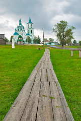 Image showing Road to Church of Transfiguration.N.Sinyachikha