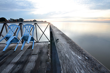 Image showing Tanjung Sepat lover jetty in the morning light