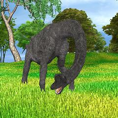 Image showing  Dinosaur Brachiosaurus in Park