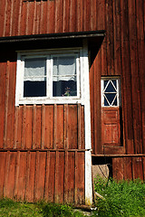 Image showing red wooden Finnish house