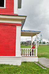 Image showing Woman near Rise chapel from Karpov\'s village