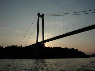 Image showing Bridge in sunset