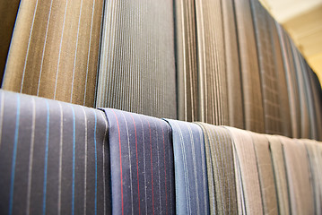 Image showing Various suit fabrics close-up