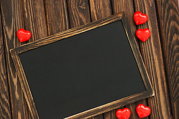 Image showing hearts and blackboard 