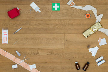 Image showing First Aid Medical Tools On Table