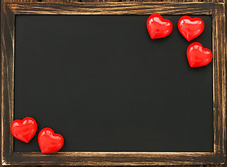 Image showing hearts and blackboard 