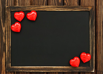 Image showing hearts and blackboard 