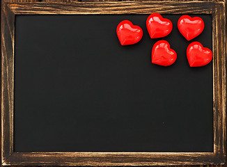 Image showing hearts and blackboard 