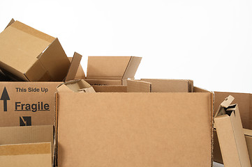 Image showing Closeup of cardboard boxes