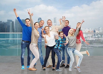 Image showing happy people having fun over city waterside