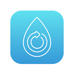 Image showing Water drop with circular arrow line icon.