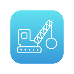 Image showing Demolition crane line icon.