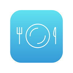 Image showing Plate with cutlery line icon.