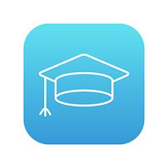 Image showing Graduation cap line icon.