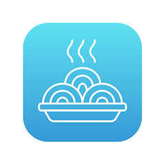 Image showing Hot meal in plate line icon.