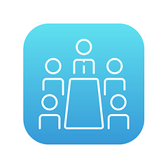 Image showing Business meeting in the office line icon.