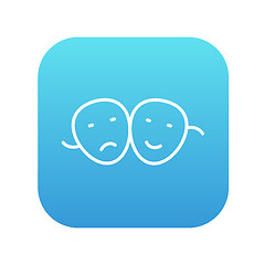 Image showing Two theatrical masks line icon.