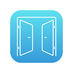 Image showing Open doors line icon.