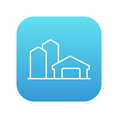 Image showing Farm buildings line icon.