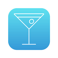 Image showing Cocktail glass line icon.