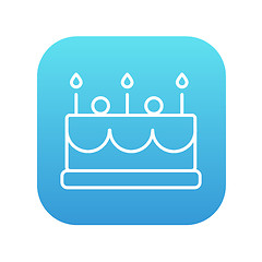 Image showing Birthday cake with candles line icon.
