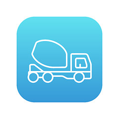 Image showing Concrete mixer truck line icon.