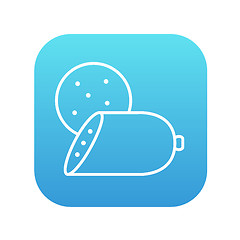 Image showing Sliced wurst line icon.