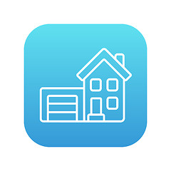 Image showing House with garage line icon.