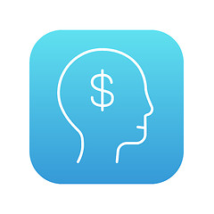 Image showing Human head with dollar symbol line icon.