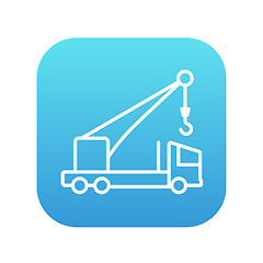 Image showing Mobile crane line icon.