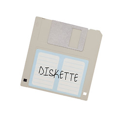 Image showing Floppy Disk - Tachnology from the past, isolated on white