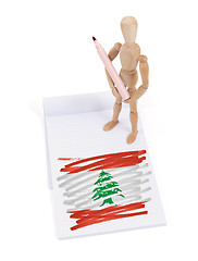 Image showing Wooden mannequin made a drawing - Lebanon