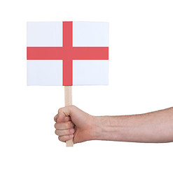 Image showing Hand holding small card - Flag of England