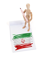 Image showing Wooden mannequin made a drawing - Iran