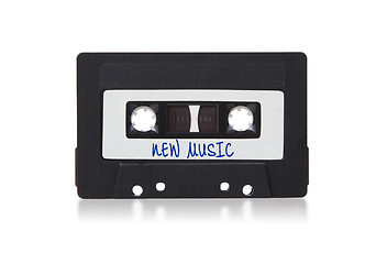 Image showing Vintage audio cassette tape, isolated on white background