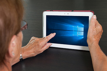 Image showing HEERENVEEN, NETHERLANDS, June 6, 2015: Tablet computer with Wind