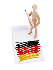 Image showing Wooden mannequin made a drawing - Germany