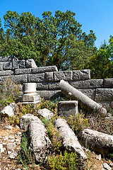 Image showing the old  temple and theatre in termessos antalya turkey asia sky