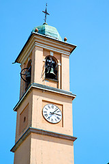 Image showing ancien clock tower in italy europe  bell