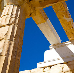 Image showing parthenon and  historical   athens in greece the old architectur