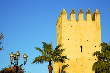 Image showing old ruin in     brown construction  africa   street lamp