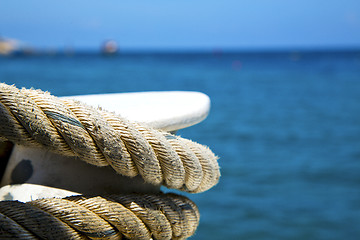 Image showing asia in the  kho tao bay isle white      rope  and south china s